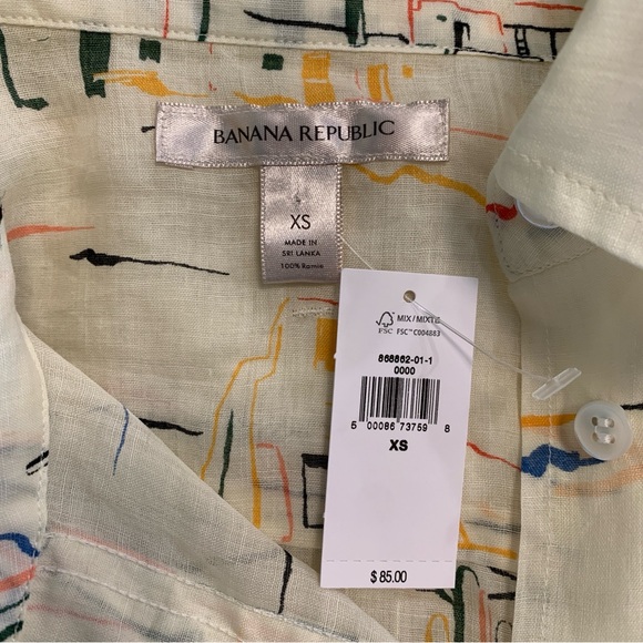 Banana Republic Boxy Cropped Ramie Shirt Size XS - Picture 7 of 10